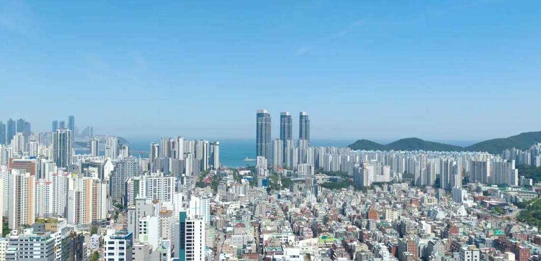 사업지 상공에서 촬영한 대연동 일대